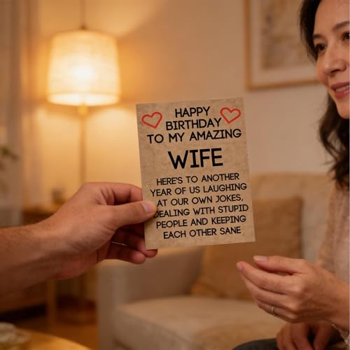 Funny Birthday Card for Wife - Dual-Occasion Greeting Card