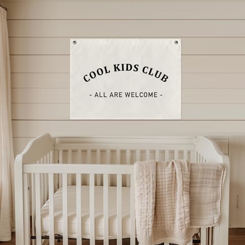 Cool Kids Club Canvas Banner - 24x36 Inch Wall Decor for Nursery & Playroom