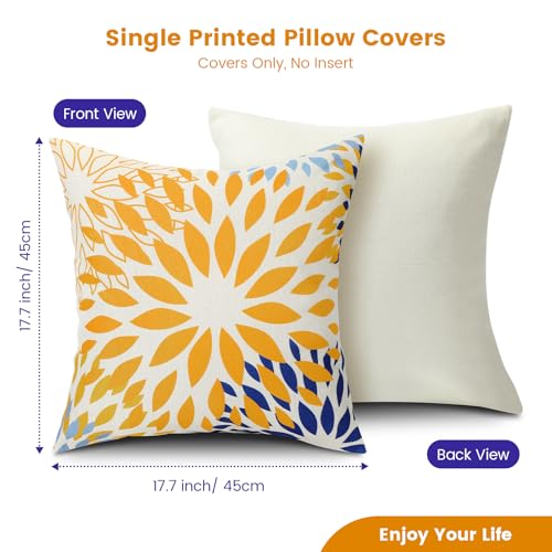 Waterproof Outdoor Pillow Covers 18x18 - Set of 2, Soft Linen