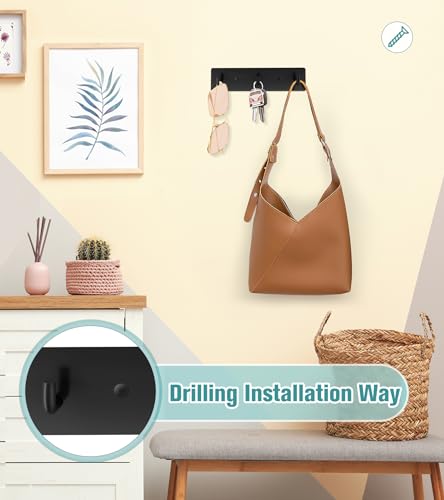 Black Key Holder Wall Mount with 3 Hooks – RELBRO