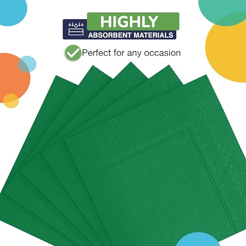 Emerald Green Luncheon Napkins - 50 Disposable Paper Napkins