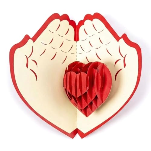 Handmade 3D Love Heart Pop Up Card for All Occasions