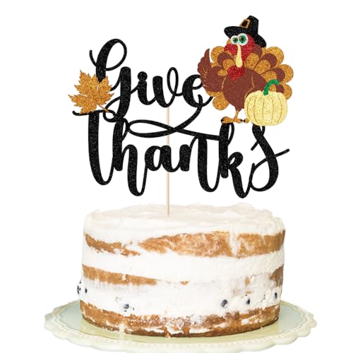 Florcmet Thanksgiving Cake Topper - Pumpkin Turkey Fall Party Decor