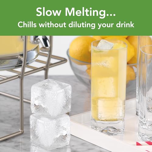 Tovolo Colossal Square Ice Cube Mold - 2 Inch Giant Silicone Tray (Pack of 2)