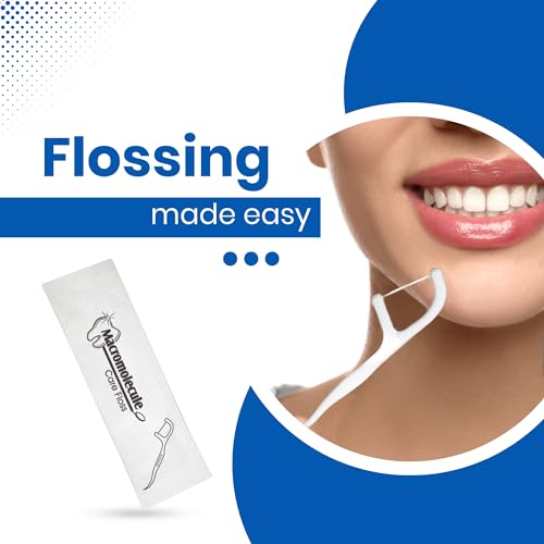 Dental Floss Picks Pack of 50 Individually Wrapped Oral Care Flossers