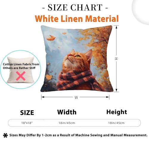 Doobicy Autumn Cat Pillow Covers 18x18 Inch Set of 4 - Wl-dp-aoh-cats