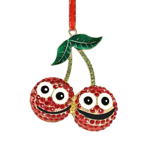 Cute Cherry Christmas Ornament 2025 - Metal Hanging Decoration