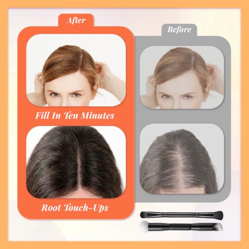 Dual-Ended Hairline Powder Brush Set - 2-in-1 Travel Makeup Brush with Sponge Tip & Soft Bristles for Root Touch Up