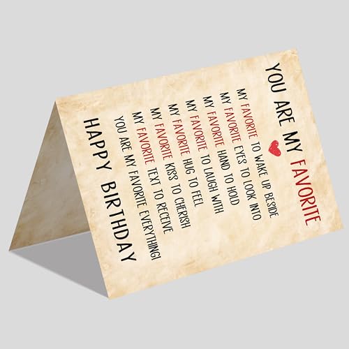 Romantic Birthday Card for Husband Wife, Premium Linen Card ZN416