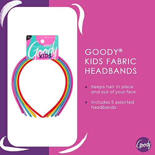 Goody Kids Ouchless Fabric Headband Assorted Colors 5-Pack