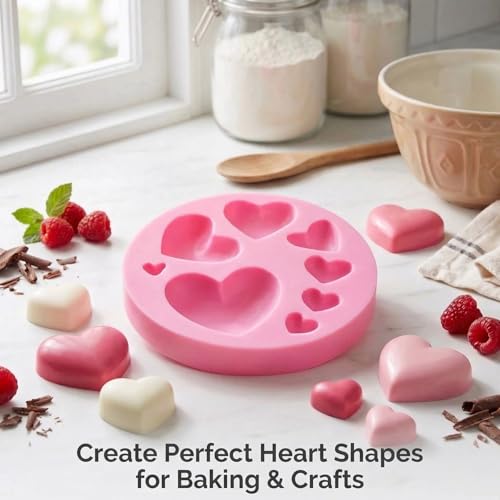 Heart Silicone Molds Set - 2PCS for Chocolate, Cake & Jelly
