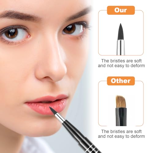 AOZUO 4Pcs Retractable Lip Brush Portable Travel Lipstick Applicator with Cap