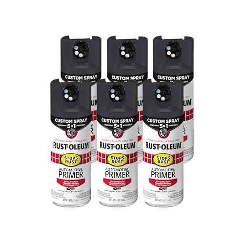 Rust-Oleum Stops Rust 5-in-1 Automotive Primer Spray Flat Dark Gray 12oz Pack of 6