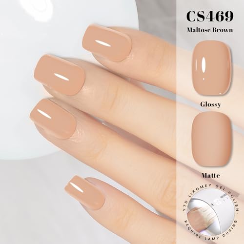 YTD Likomey Maltose Brown Gel Nail Polish 15ml Nude Beige UV Color Varnish