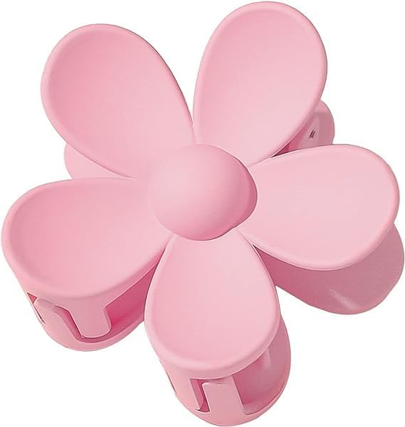 Pink Matte Flower Hair Claw Clip Non-Slip Hair Accessories