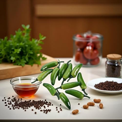 Artificial Green Chili Peppers 10-Pack Lifelike Fake Pepper Decor
