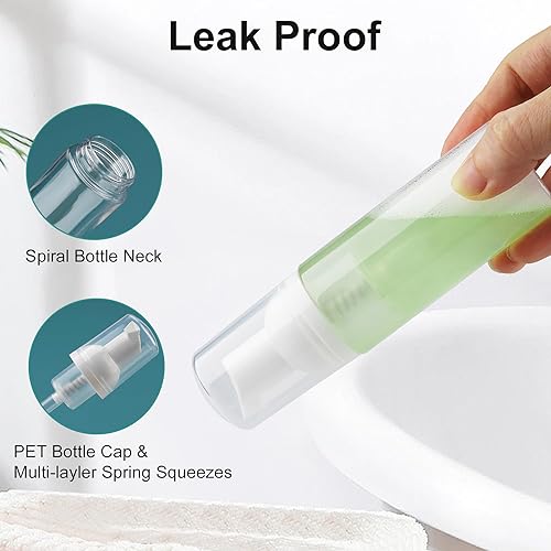 Cosywell Foam Soap Dispenser 2oz 2-Pack TSA Approved Travel Bottles