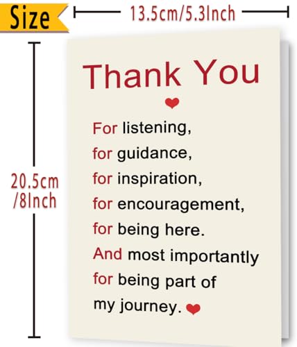 FANCYLUCKY Thank You Card Thanks Card432 for Women Men with Red Envelope