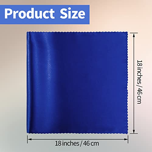 Manyshofu Royal Blue Satin Scalloped Cloth Napkins 18x18 Set of 6