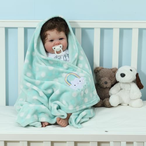 CREVENT 30x40 Plush Baby Blanket - Soft Flannel Fleece for Infants & Toddlers