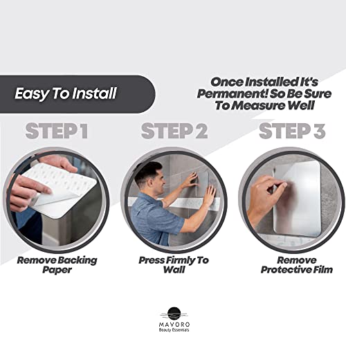 Mavoro 7x9 Shower Mirror - Acrylic, Anti-Fog, Peel & Stick, 1-Pack