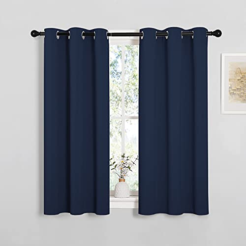 NICETOWN Blackout Curtains, Navy Blue, 34 x 45 Inch, 2-Panel Set