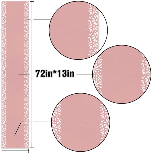 Pink Mexican Christmas Cielito Lindo Table Runner for Fiesta & Holiday Decor - 13 x 72 Inches