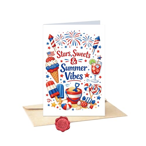 Ami Summer Vibes Greeting Card Set – 5x7 Blank Inside with Envelope