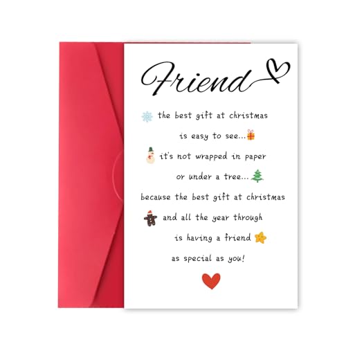 Humor Friends Christmas Card with Envelopes - BFF Holiday Gift