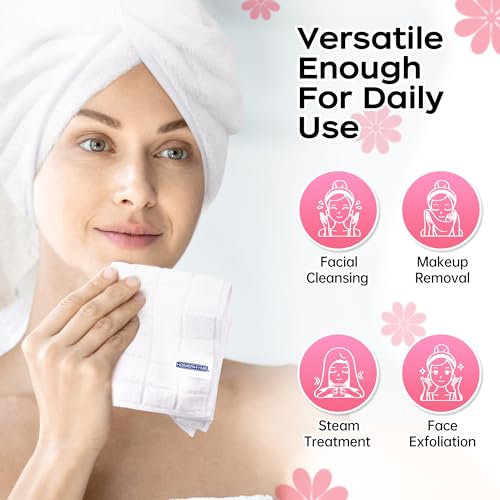 HOMERHYME Microfiber Face Towels - 12 Pack Ultra Soft & Quick Dry