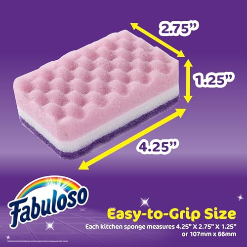 Fabuloso Scratch-Free Cellulose Kitchen Dish Sponges - Purple, 8 Count