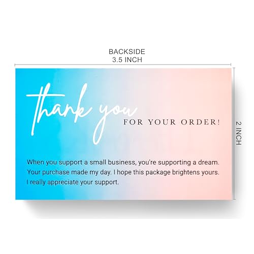 Elegant Gradient Thank You Cards - Pack of 100, Durable Design