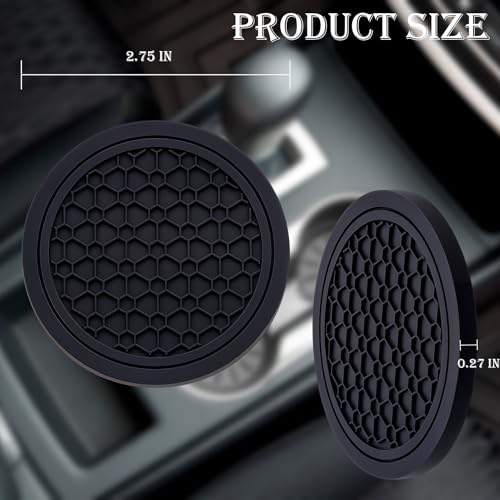 2-Piece Anti-Slip Car Cup Coaster Set - 2.75 Inch Silicone Mats