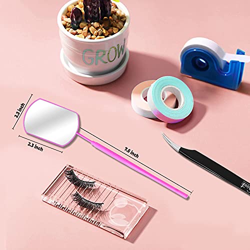 SIVOTE Stainless Steel Eyelash Extension Mirror for Lash Techs - Pink