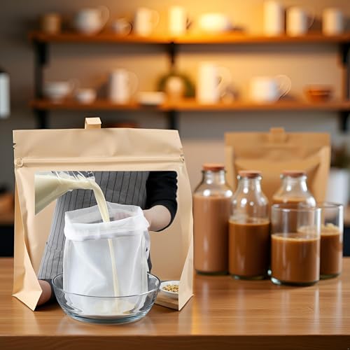 JJLFresheners Reusable Nut Milk Bag - Fine Nylon Mesh Strainer for Almond Milk and Cold Brew
