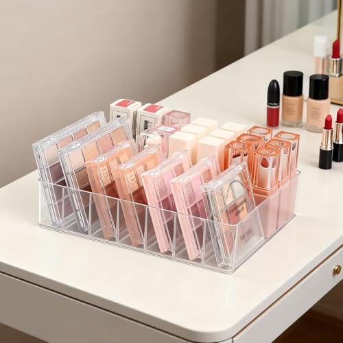 1-Pack Clear Acrylic Makeup Organizer for Eyeshadow & Lipstick