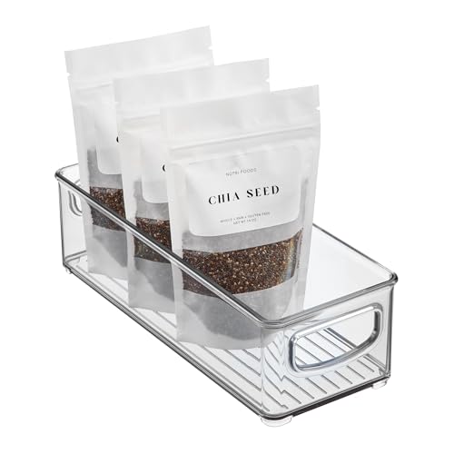 iDesign Stackable Plastic Pantry Bin with Handles - 10" x 4"