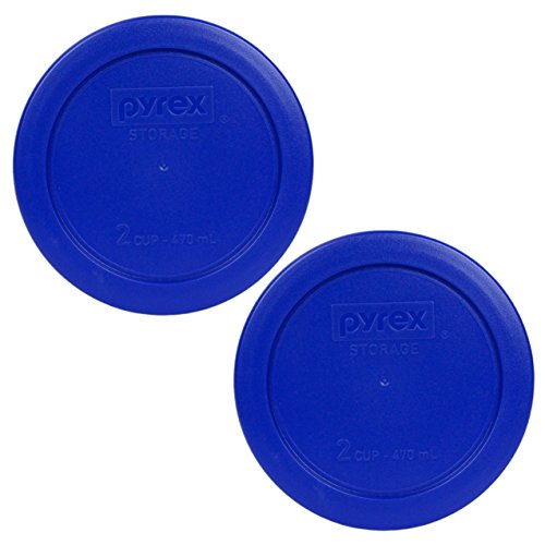 Pyrex 7200-PC 2-Cup Replacement Lids, Cadet Blue, BPA-Free, 2-Pack