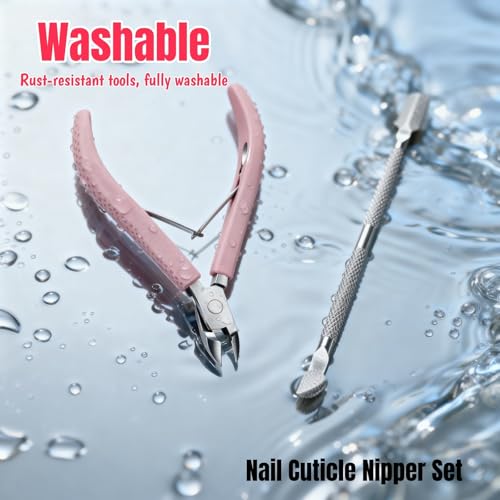 TIKIYOUN Stainless Steel Cuticle Nipper and Dual-Head Pusher Set