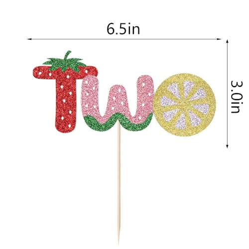 Kaoenla Glitter Fruit Cake Topper for Baby Showers & Birthdays