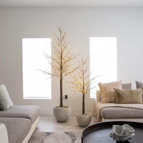 Nearly Natural 6ft. Pre-Lit Artificial Twig Tree with 480 Warm White LED Lights
