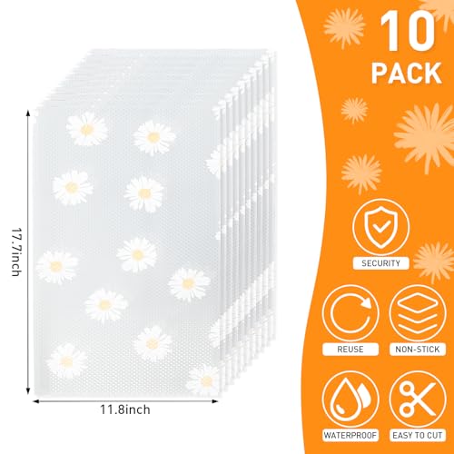 Refrigerator Shelf & Drawer Liners Non-Adhesive Waterproof Protectors - 10 Pcs