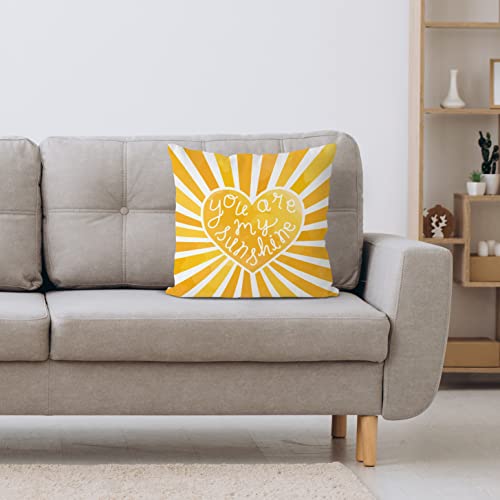 Sunshine Yellow Flannel Throw Pillow Covers, 18x18 Inches