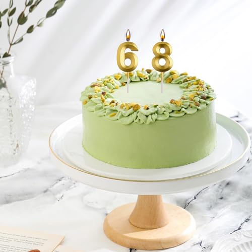 Elegant 68th & 86th Birthday Candles - Smokeless Cake Toppers