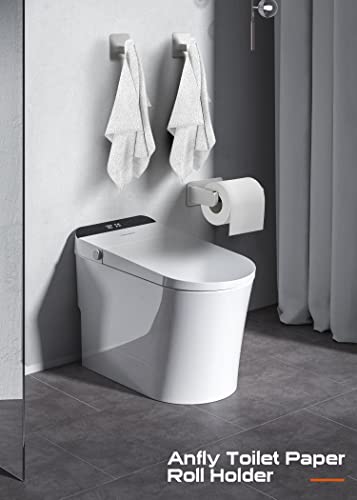 Anfly Brushed Nickel RV Toilet Paper Holder with Hooks