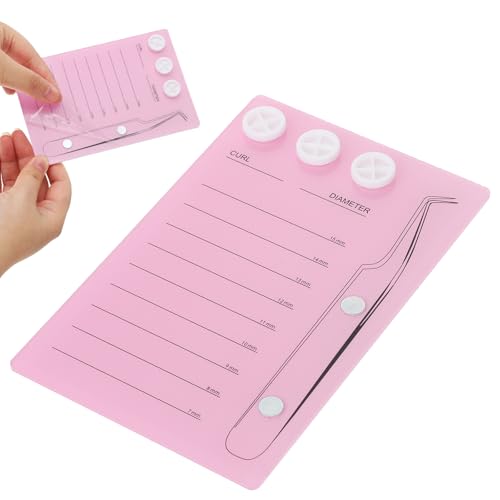 Pink Eyelash Extension Holder with Magnetic Closure & Glue Cup Holes