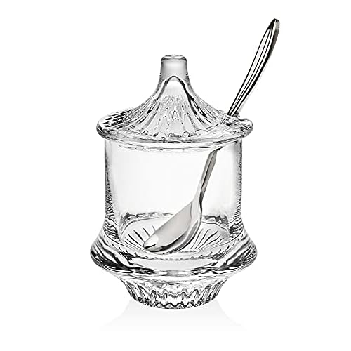Godinger Crystla Jam Jar with Stainless Steel Spoon