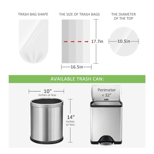 RayPard 200 Count Small Clear Trash Bags - 2 Gallon, Leakproof