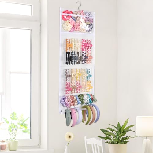 SNOWSTAR Hanging Hair Claw Clip Organizer, Large Wall Storage for Scrunchies