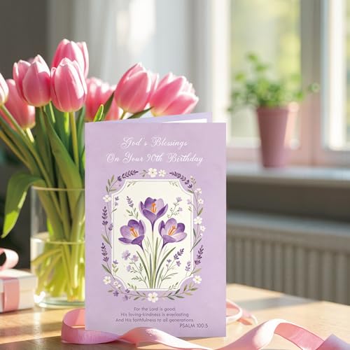 Religious 90th Birthday Card #3 - Christian Greeting for Milestones